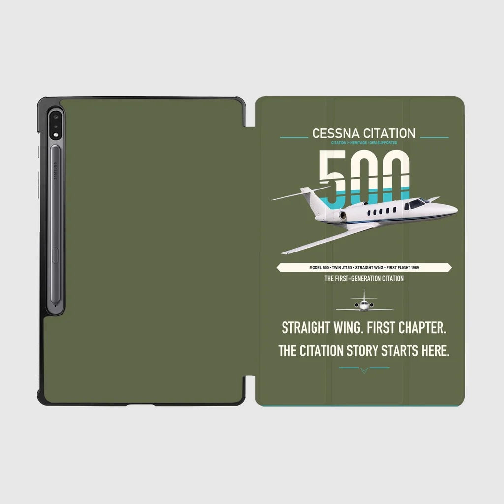 Cessna Citation 500 - Citation I design on green army samsung tablet tablet case
