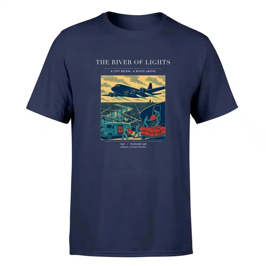 VINTAGE G4152 - The River Of Lights - Premium T-Shirt design on navyblue premium t shirt
