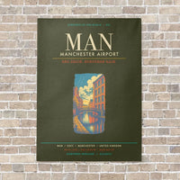 Thumbnail for Manchester Airport MAN - Canvas Framed - Green Army