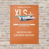 Thumbnail for Cessna Citation XLSPlus vertical canvas print - no frame - orange background