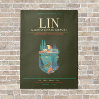 Thumbnail for Milano Linate Airport LIN - Canvas Framed - Green Army
