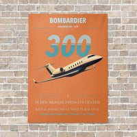 Thumbnail for Bombardier Challenger 300 vertical canvas print - no frame - orange background