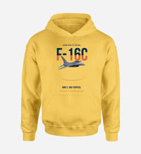 Thumbnail for F-16C FIGHTING FALCON design on yellow hoodie single side
