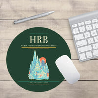 Thumbnail for Harbin Taiping International Airport (HRB) design on dark green round mouse pad