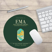 Thumbnail for East Midlands Airport (EMA) design on dark green round mouse pad