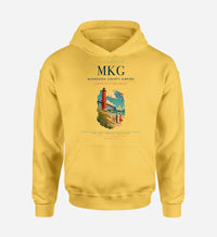 Thumbnail for Muskegon County Airport (MKG) design on yellow hoodie single-side print