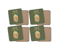 Thumbnail for Nuremberg Airport (NUE) design on green army 4 pieces set coaster