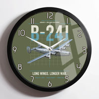 Thumbnail for B-24J Liberator design on green army framed wall clock