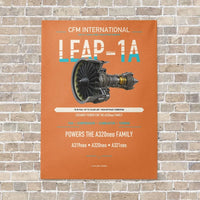 Thumbnail for CFM LEAP-1A vertical canvas print - no frame - orange background