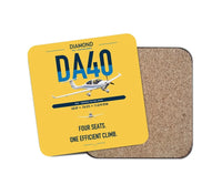 Thumbnail for Diamond DA40 design on yellow 1 piece coaster
