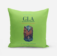 Thumbnail for Glasgow Airport (GLA) design on light green pillow