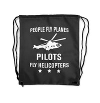 Thumbnail for People Fly Planes Pilots Fly Drawstring Bag - view 3
