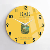 Thumbnail for Rarotonga International Airport (RAR) design on yellow no frame wall clock