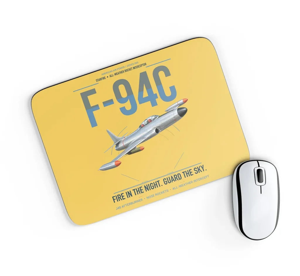 F-94C Starfire design on yellow rectangle mouse pad