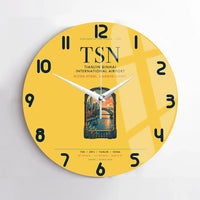Thumbnail for Tianjin Binhai International Airport (TSN) design on yellow no frame wall clock