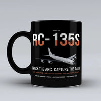 Thumbnail for RC-135S Cobra Ball design on black ceramic mug, double-side print
