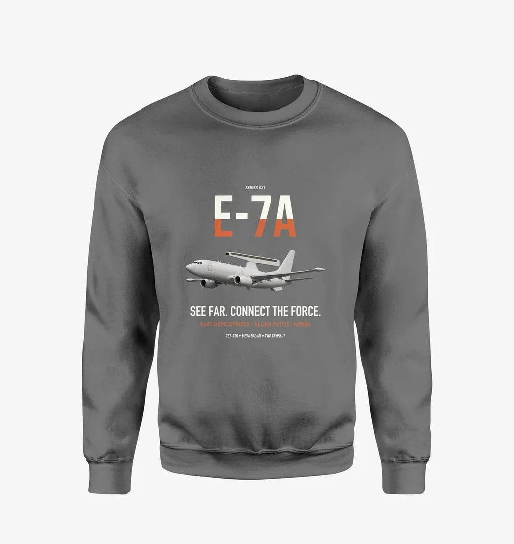 E-7A Wedgetail design on gray sweatshirt