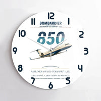 Thumbnail for Bombardier Challenger 850 design on white no frame wall clock
