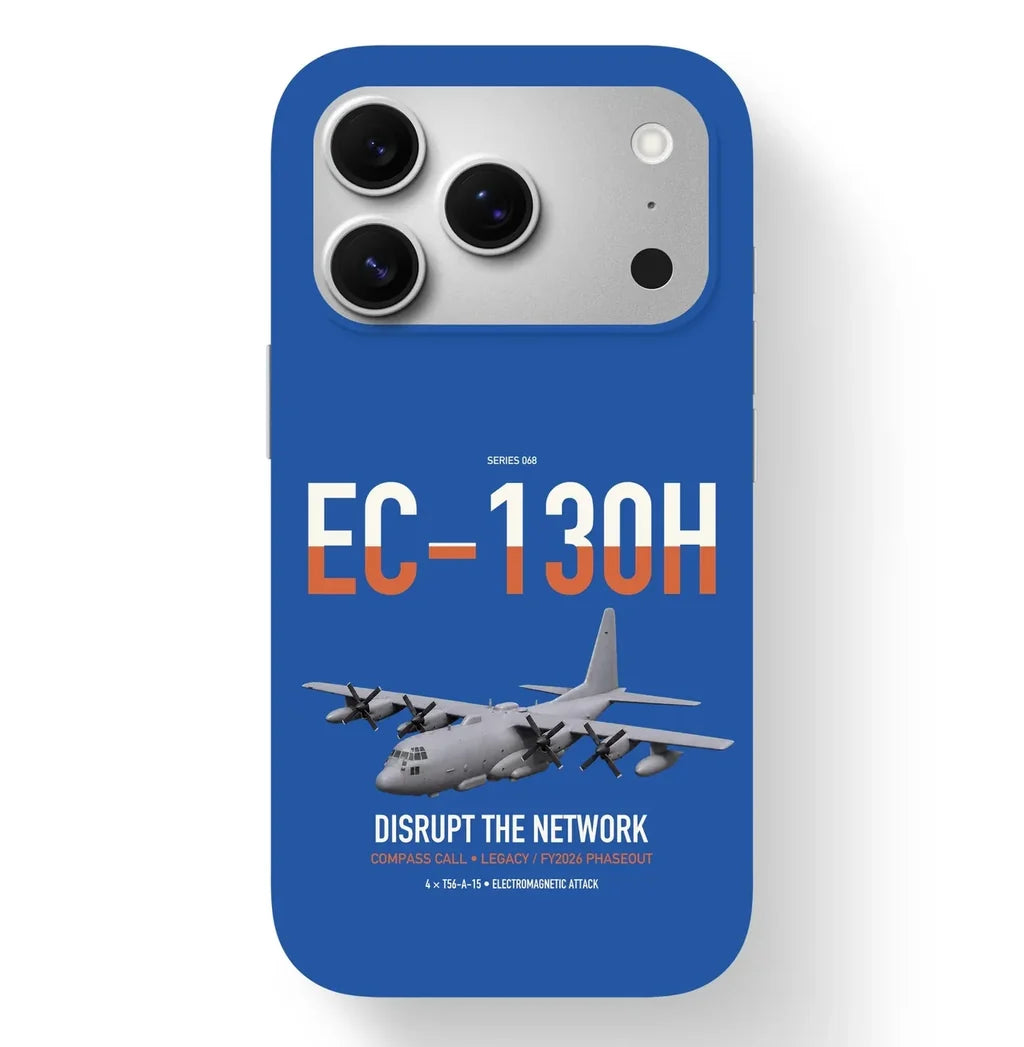 EC-130H Compass Call design on blue magsafe iphone case, for iPhone 17 Pro