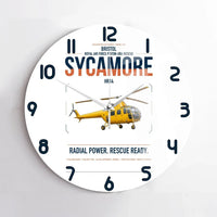 Thumbnail for Bristol Sycamore HR14 design on white no frame wall clock