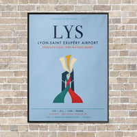 Thumbnail for Lyon-Saint Exupéry Airport LYS vertical canvas print - framed - light blue background