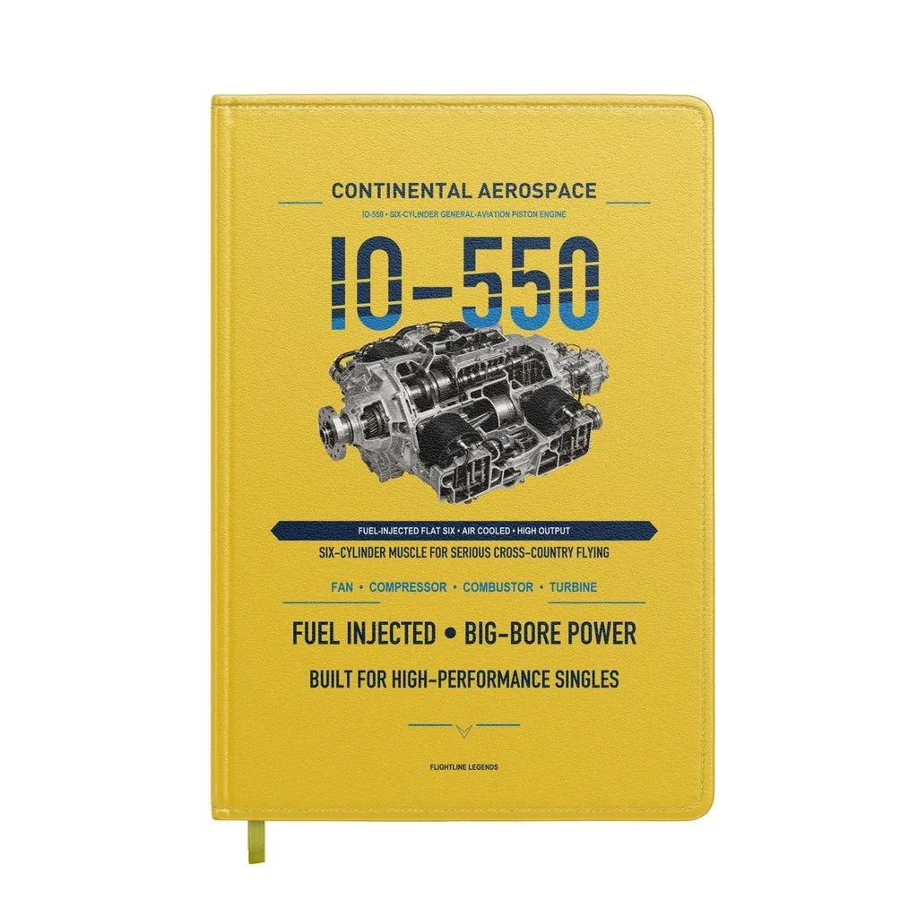 IO-550 design on yellow notebook