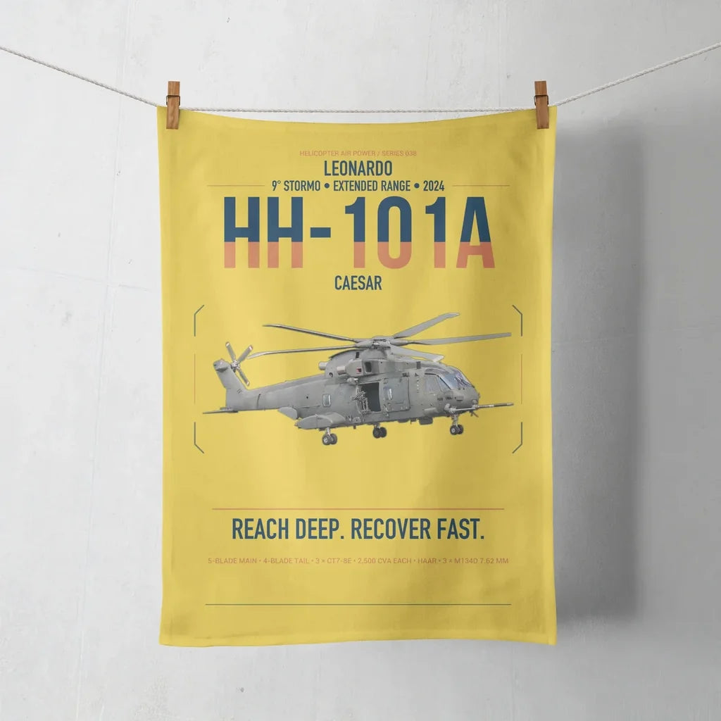 Leonardo HH-101A Caesar design on yellow towel