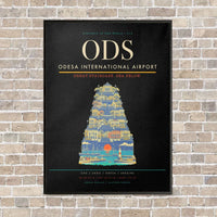 Thumbnail for Odesa International Airport ODS - Canvas Framed - Black