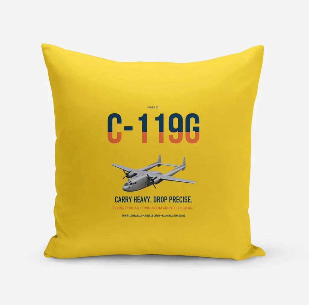 C-119G Flying Boxcar design on yellow pillow