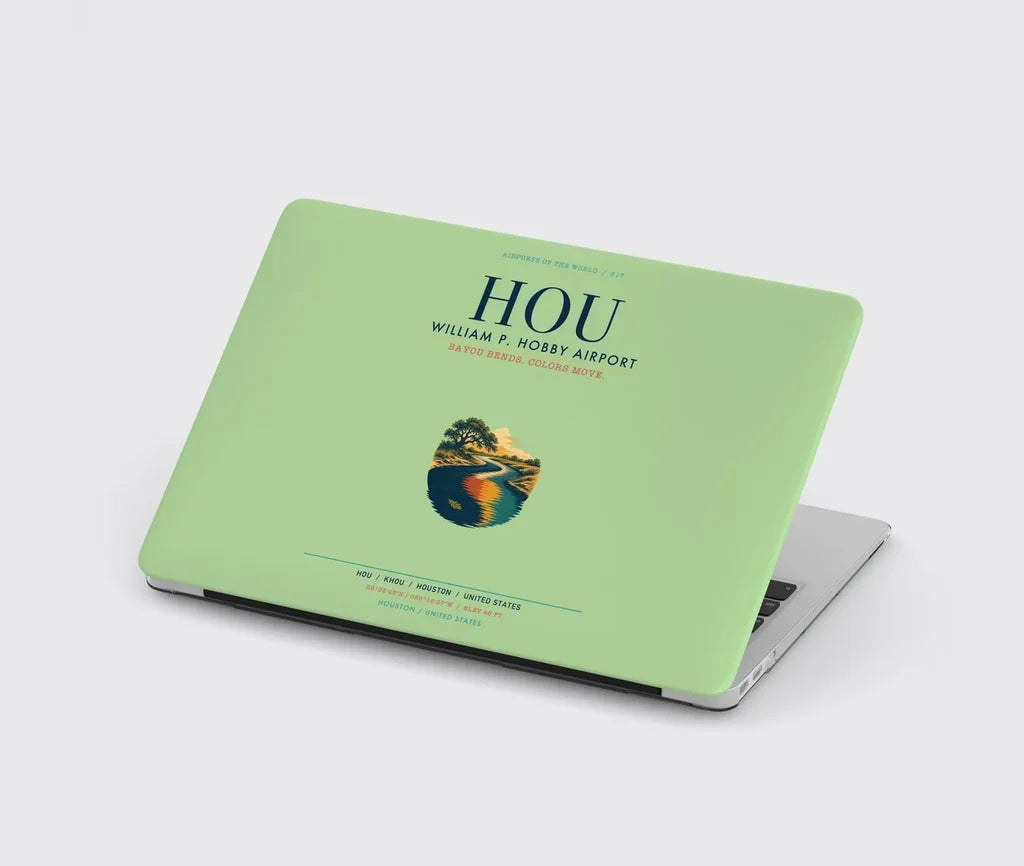 William P. Hobby Airport (HOU) design on light green MacBook case