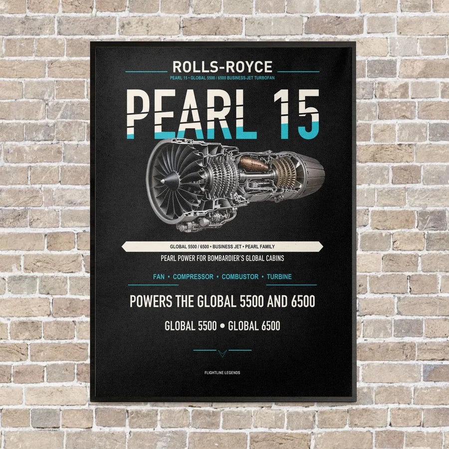 PEARL 15 vertical canvas print - framed - black background