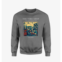 Thumbnail for VINTAGE G4535 - The Tyre Shop - Designed Sweatshirts design on gray