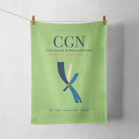 Thumbnail for Cologne Bonn Airport (CGN) design on light green towel