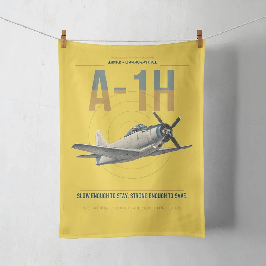 A-1H Skyraider design on yellow towel