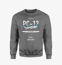 Thumbnail for Pilatus PC-12 PRO design on gray sweatshirt