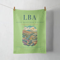 Thumbnail for Leeds Bradford Airport (LBA) design on light green towel