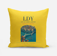 Thumbnail for City of Derry Airport (LDY) design on yellow pillow