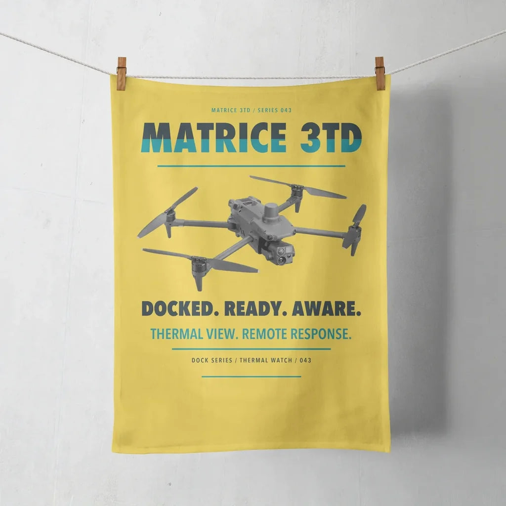 DJI Matrice 3TD design on yellow towel