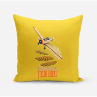 Thumbnail for Low And Level Fields Ahead design on yellow pillow
