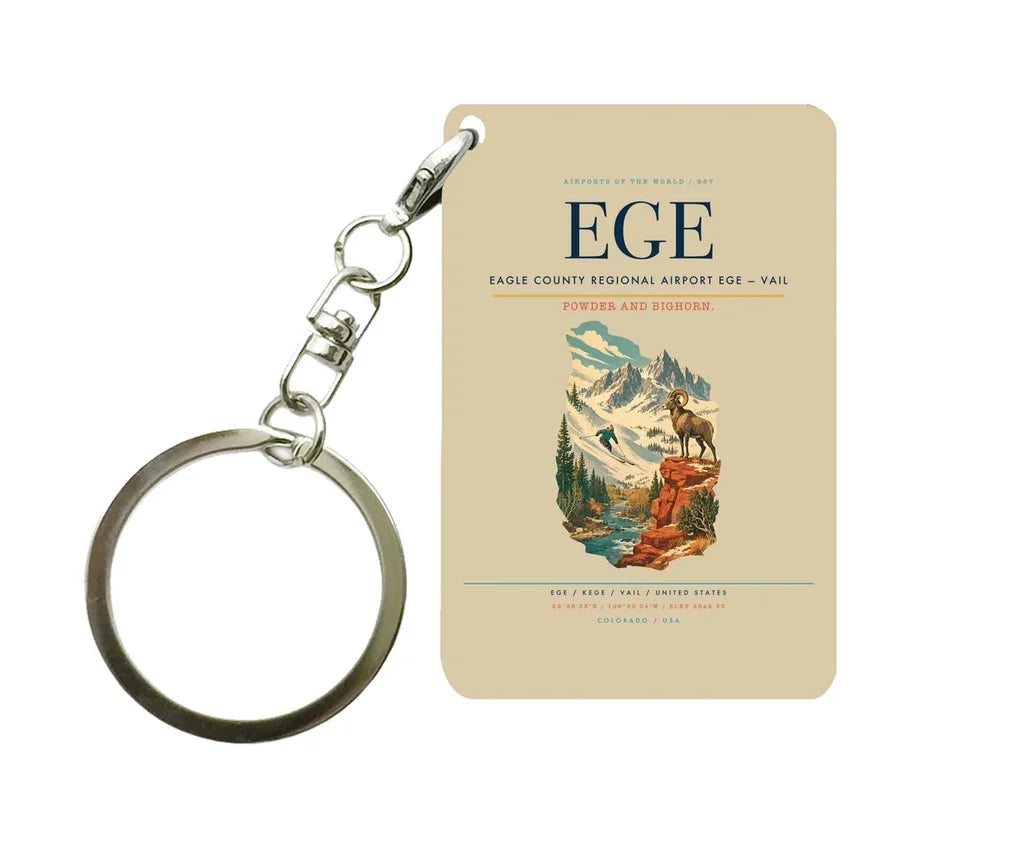 Eagle County Regional Airport (EGE) design on beige key chain