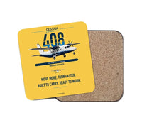 Thumbnail for Cessna 408 SkyCourier design on yellow 1 piece coaster