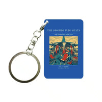 Thumbnail for VINTAGE G4538 - The Swords Into Seats - Designed Key Chain design on blue