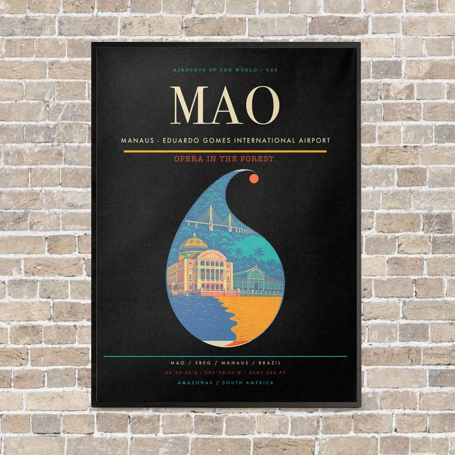 Manaus - Eduardo Gomes International Airport MAO - Canvas Framed - Black