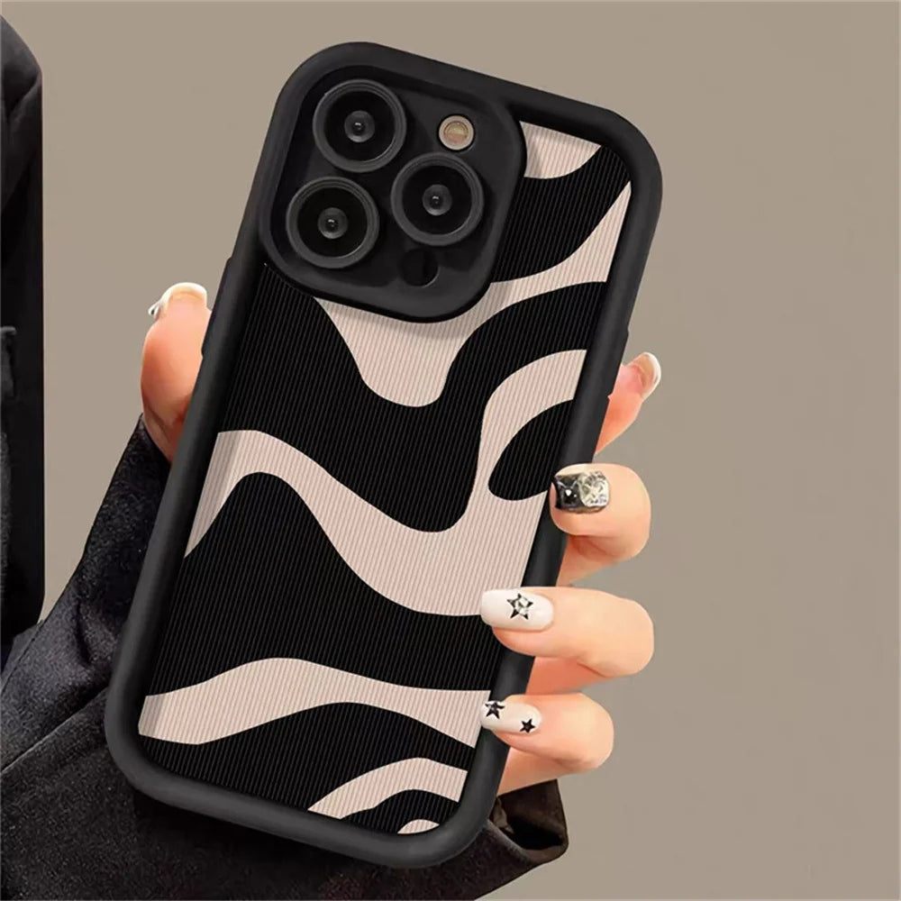 Zebra Stripe Check Protective iPhone Case - view 3