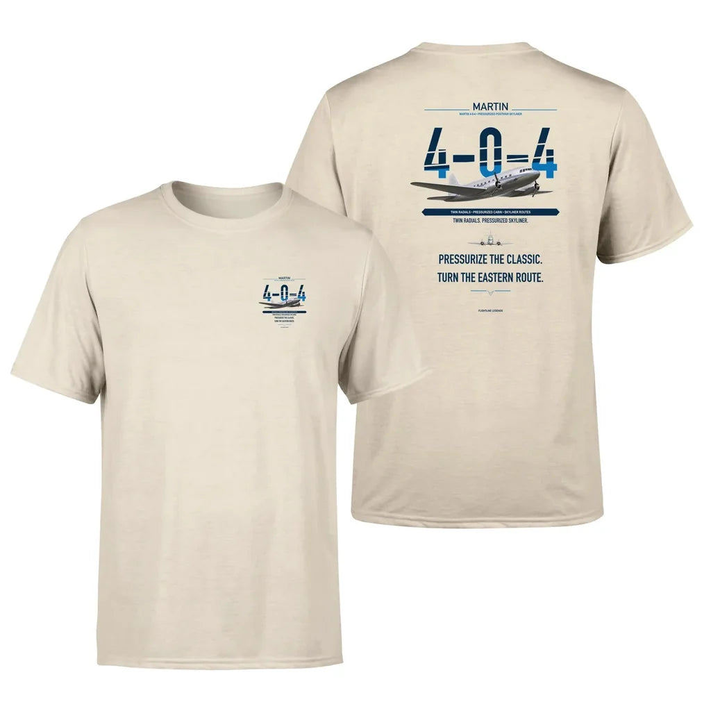Martin 4-0-4 design on beige t shirt
