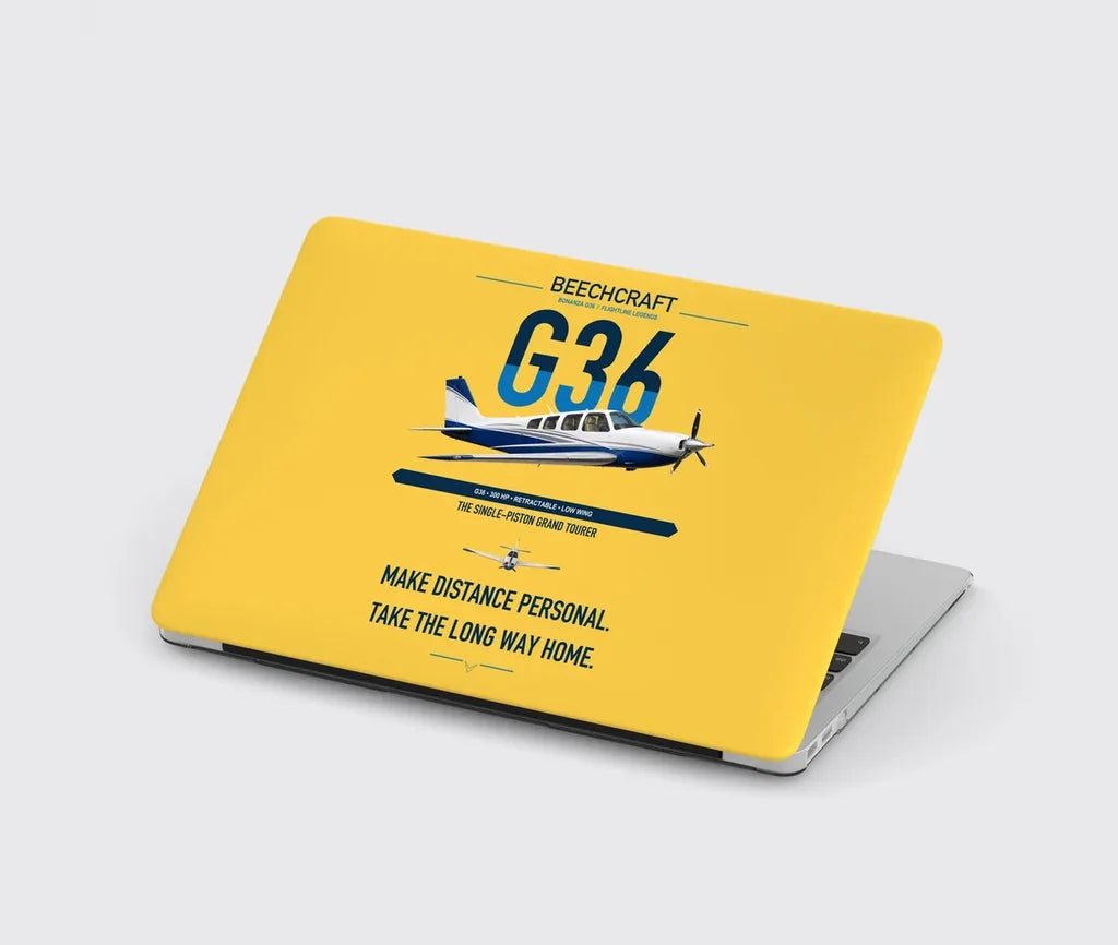 Beechcraft Bonanza G36 design on yellow MacBook case