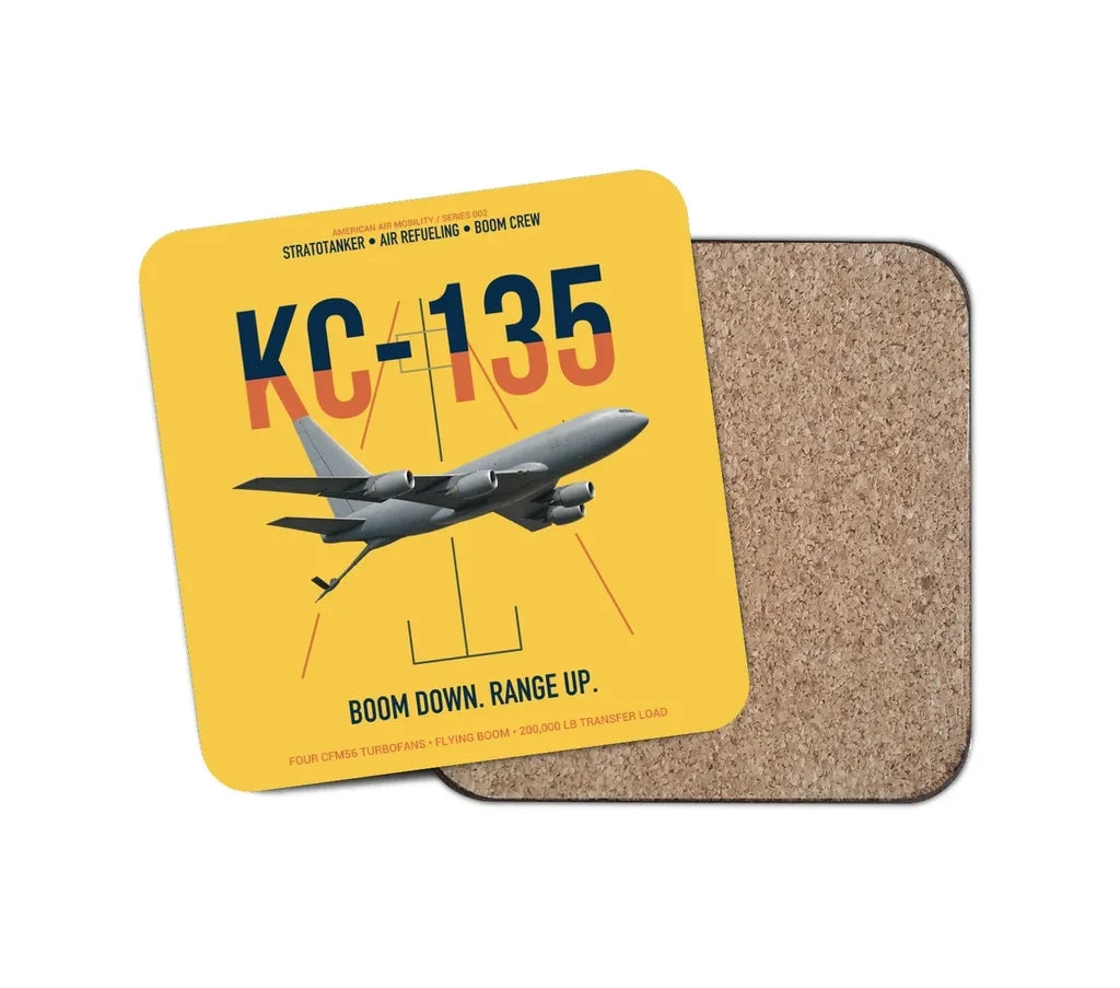 KC-135 STRATOTANKER design on yellow 1 piece coaster