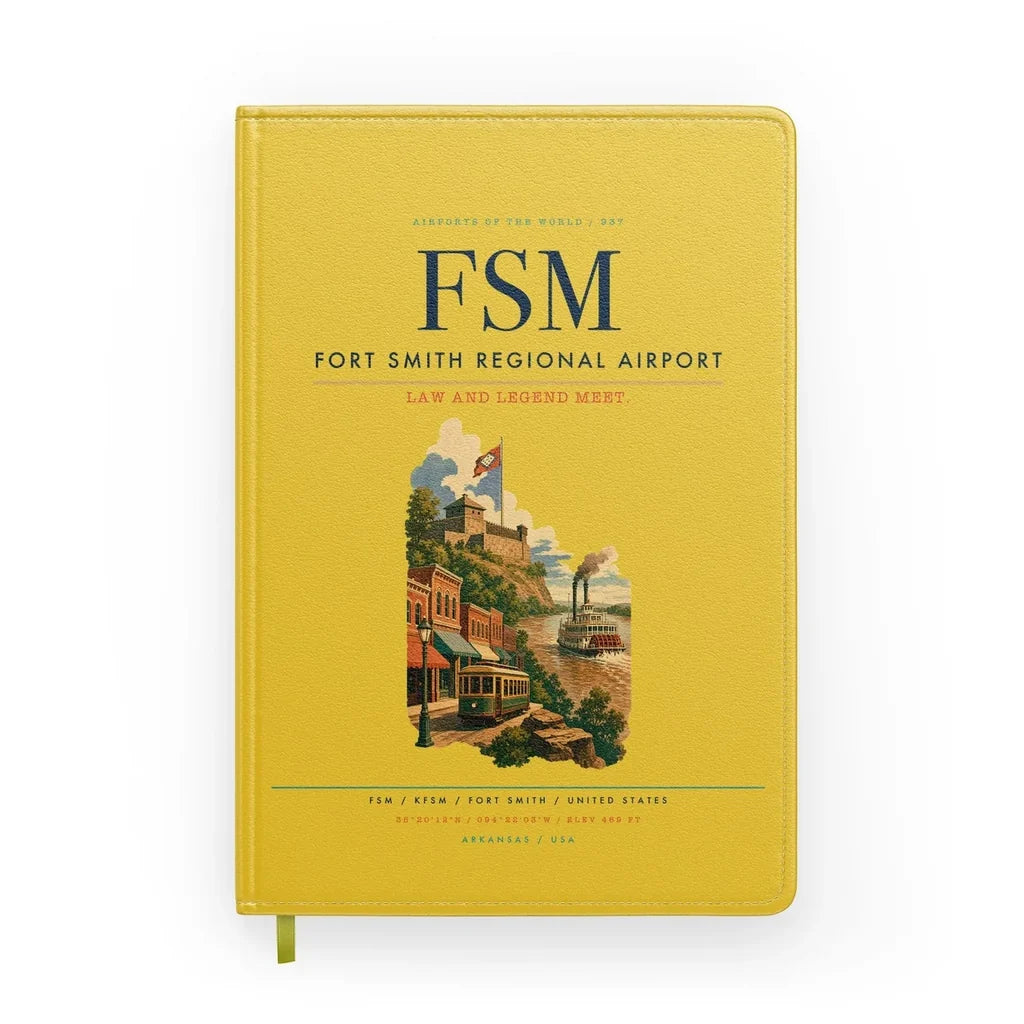 Fort Smith Regional Airport (FSM) design on yellow notebook