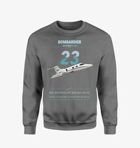 Thumbnail for Bombardier Learjet 23 design on gray sweatshirt