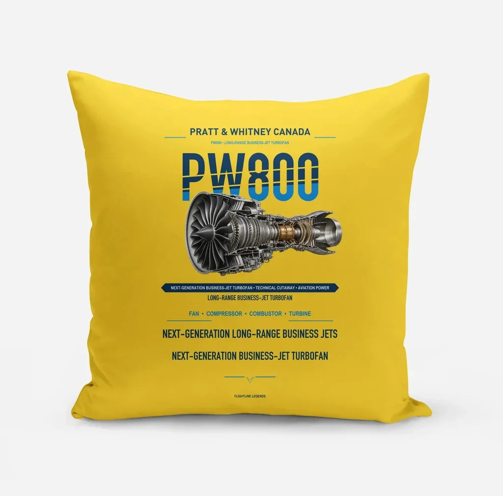 PW800 design on yellow pillow